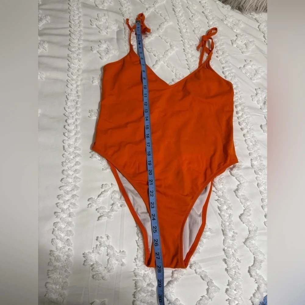 Pink by VS Orange One-Piece Swimsuit Size Large